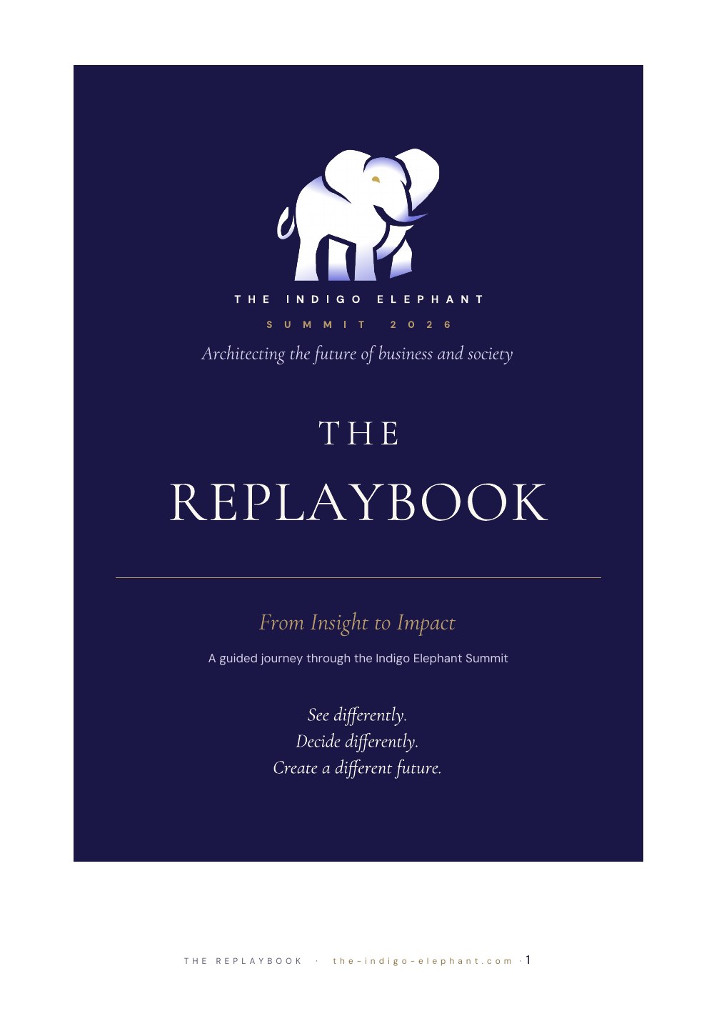 The Indigo Elephant Summit 2026 RE-PLAYBOOK cover