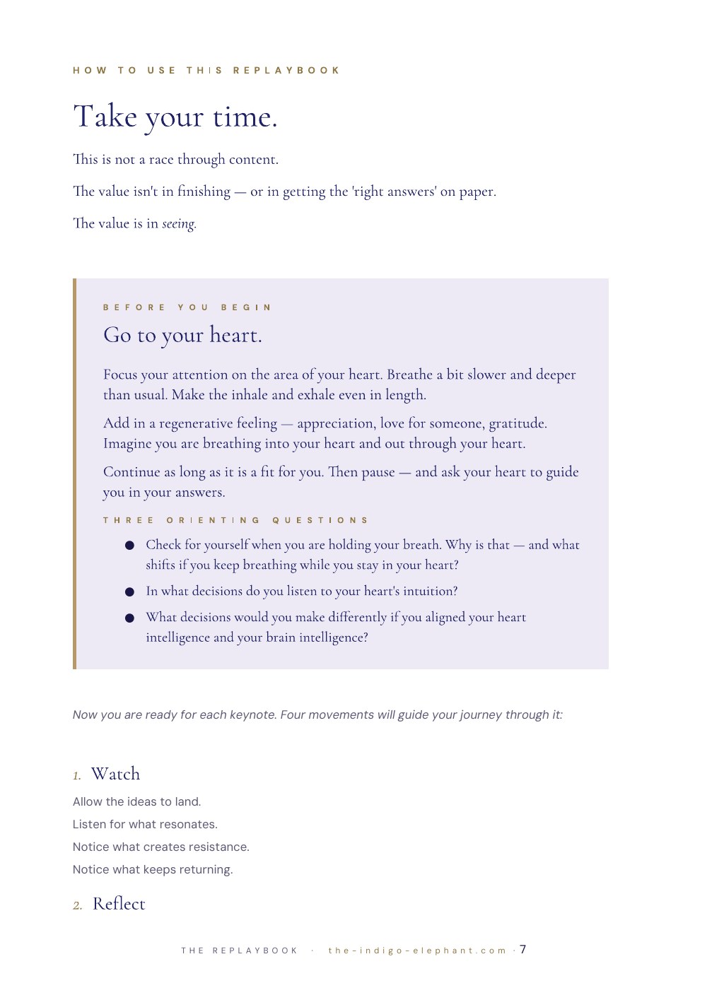 Preview of the Watch, Reflect, Translate and Act method